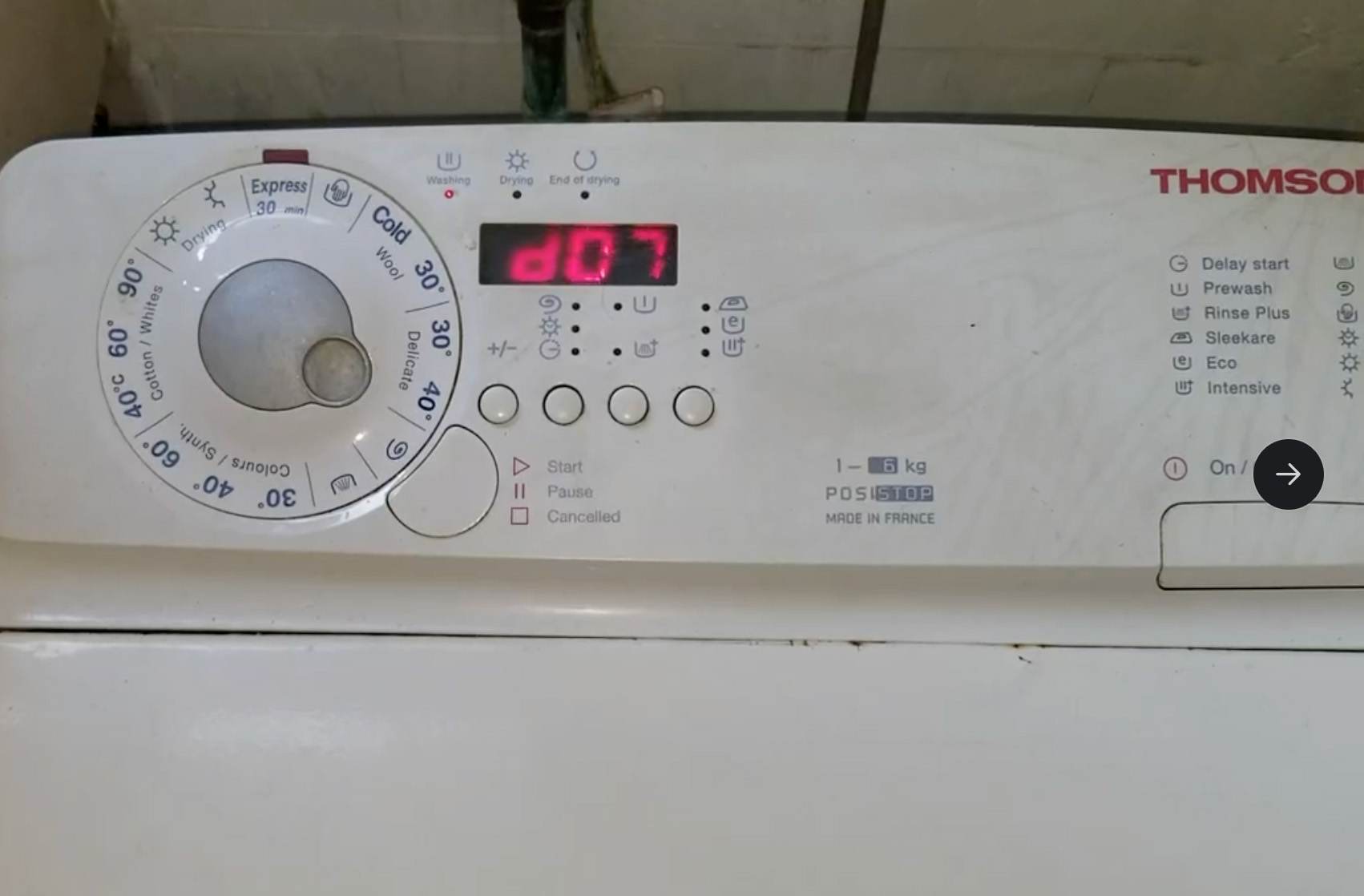 出現故障碼D07🔧Thomson湯笙牌上置式洗衣機 TX898